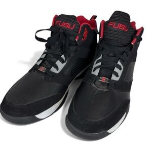 FUBU NWOT Men's Black High Top Sneakers with Red Highlights size 13